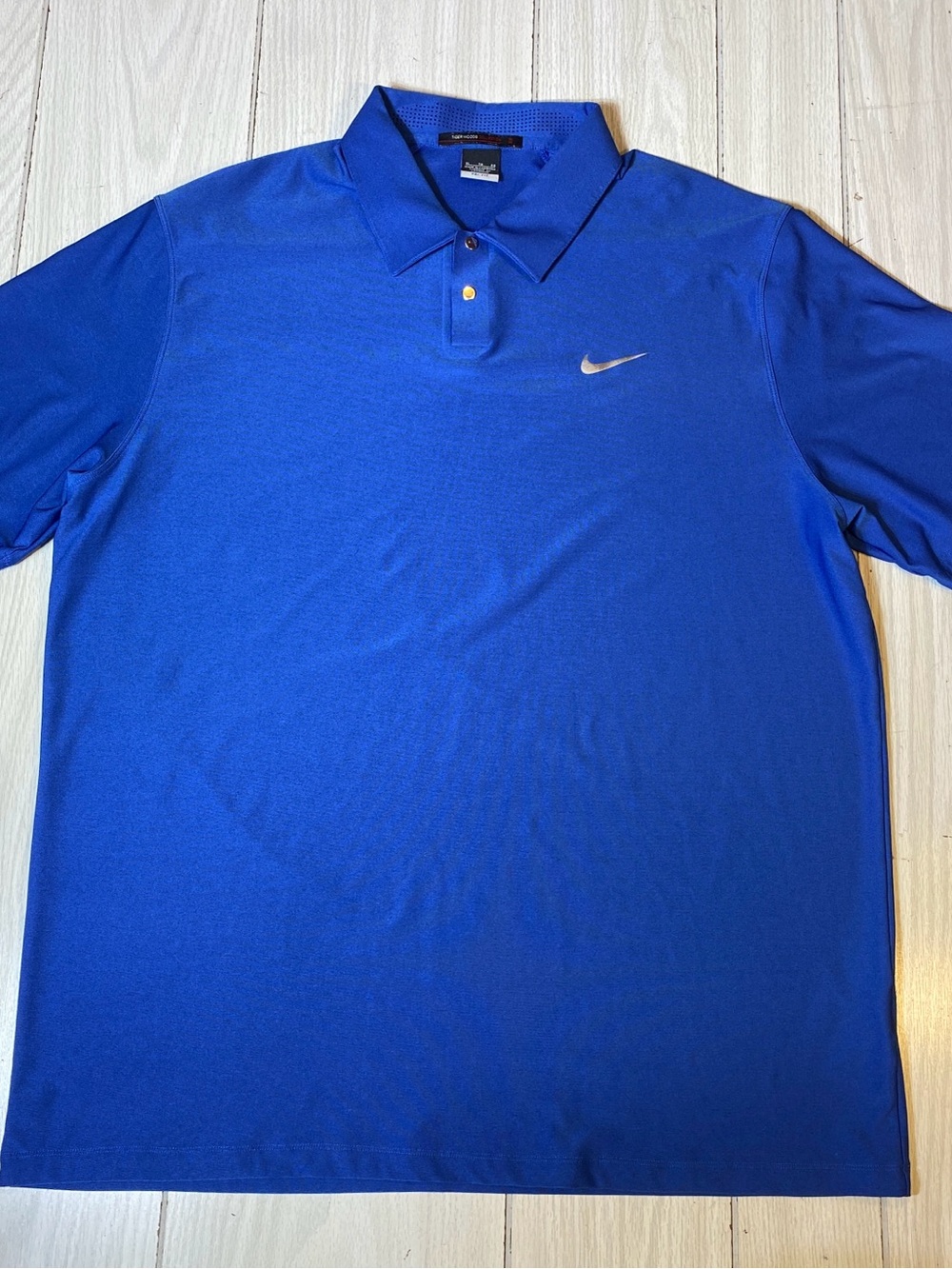 Nike Tiger Woods Collection Dri-FIT Golf Polo Shirt Men’s Size XL Blue Short Sle